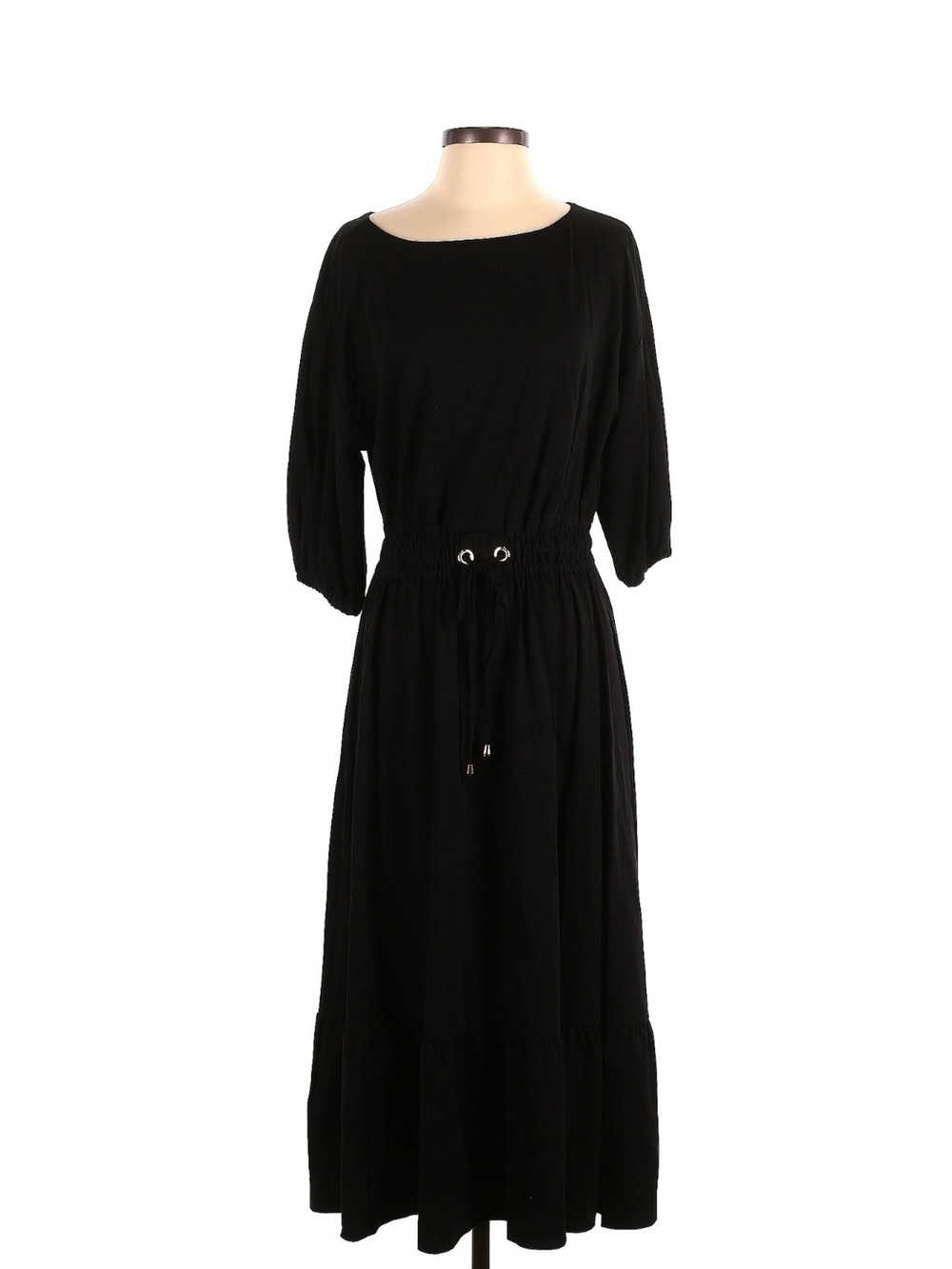 Ann Taylor Black Maxi Dress with Drawstring Waist